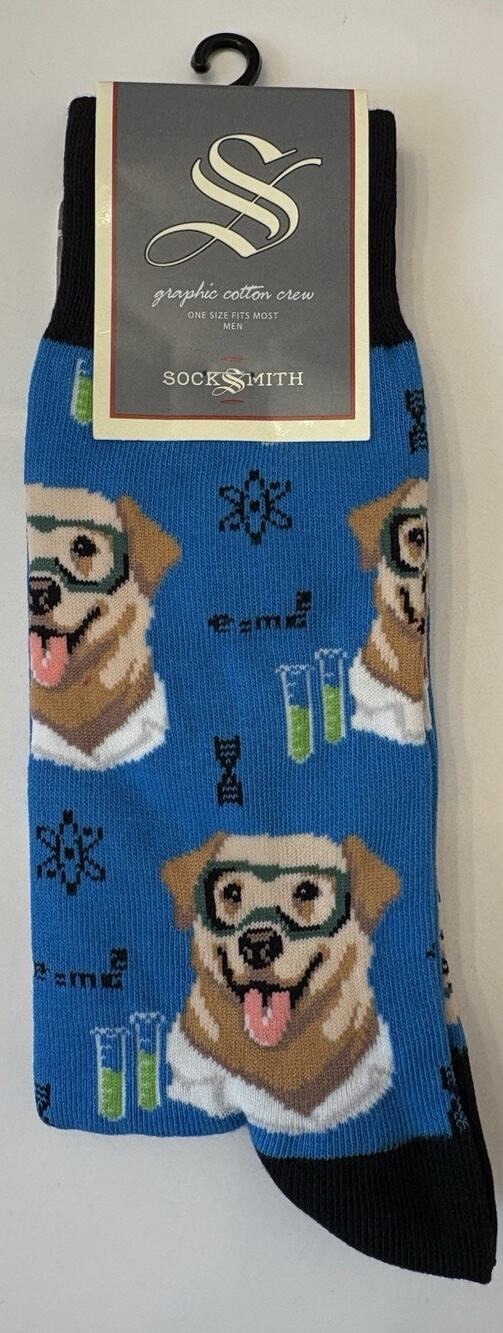 Science Lab Dog Socks for Men-Funny Novelty Socks by Socksmith